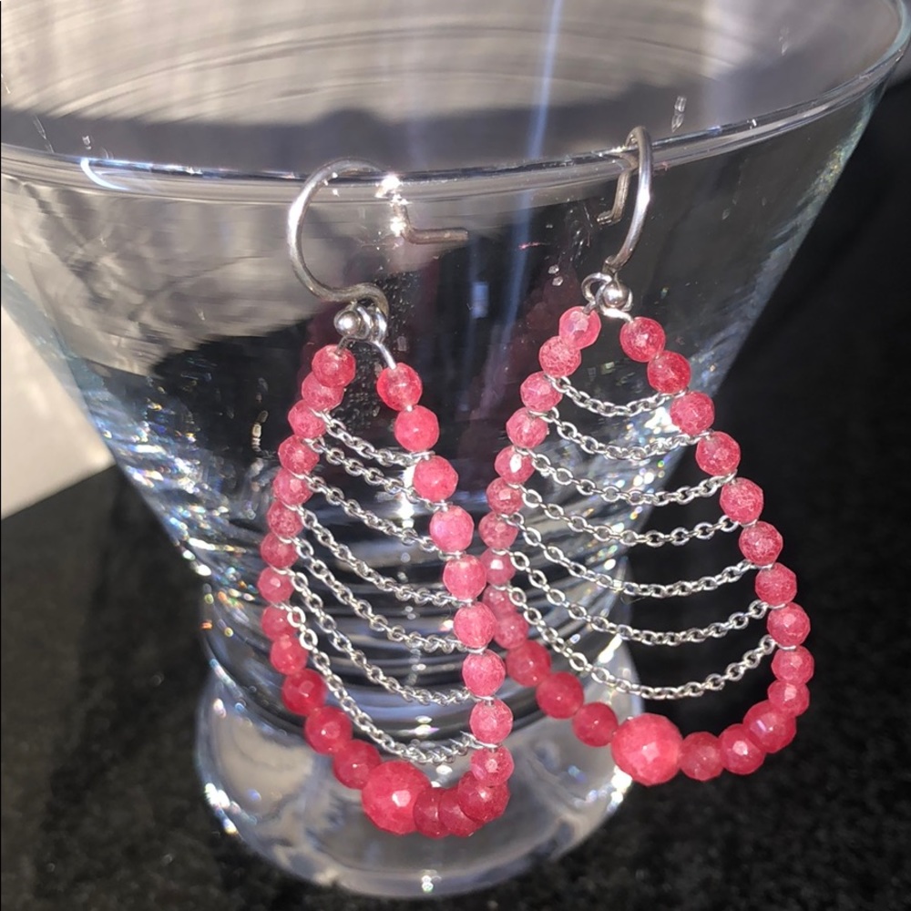 Chan Luu teardrop variegated beaded earrings